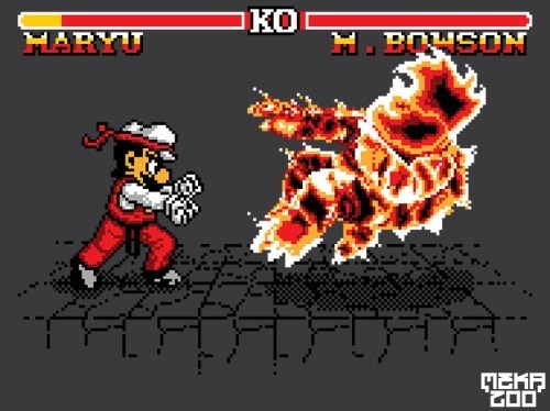 super smash street fighter, mario versus bowser video game mashup