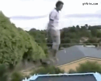 trampoline double fail, dog humps kid after wipe out