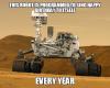 this robot is programmed to sign happy birthday to itself every year, mars rover, meme, forever alone