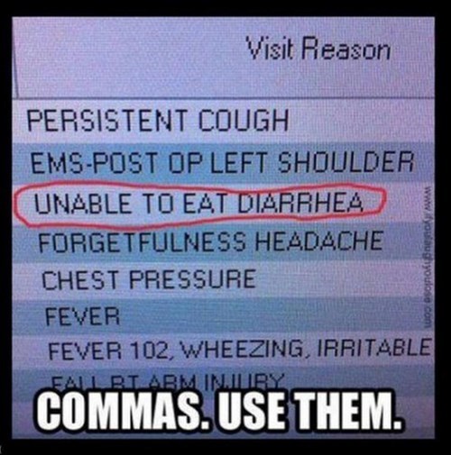 grammar and punctuation are important, unable to eat diarrhea