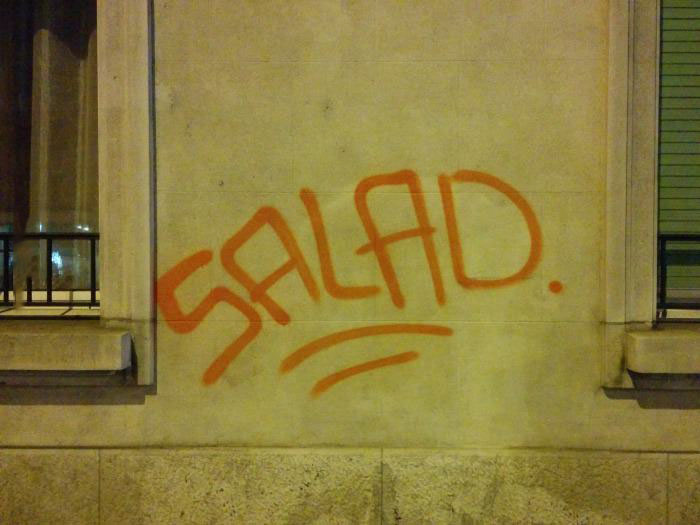 graffiti in switzerland, salad