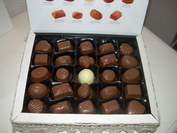 eminem, white chocolate in a dark chocolate box