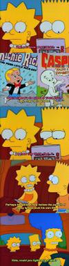 bart and lisa get really deep about richie rich and casper the friendly ghost