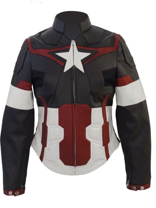 captain america themed leather jacket