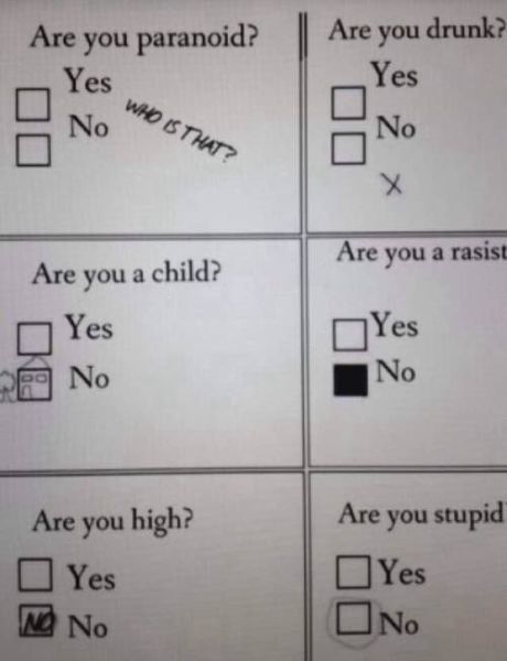 are paranoid, are you drunk, are you a child, are you a racist, are you high, are you stupid