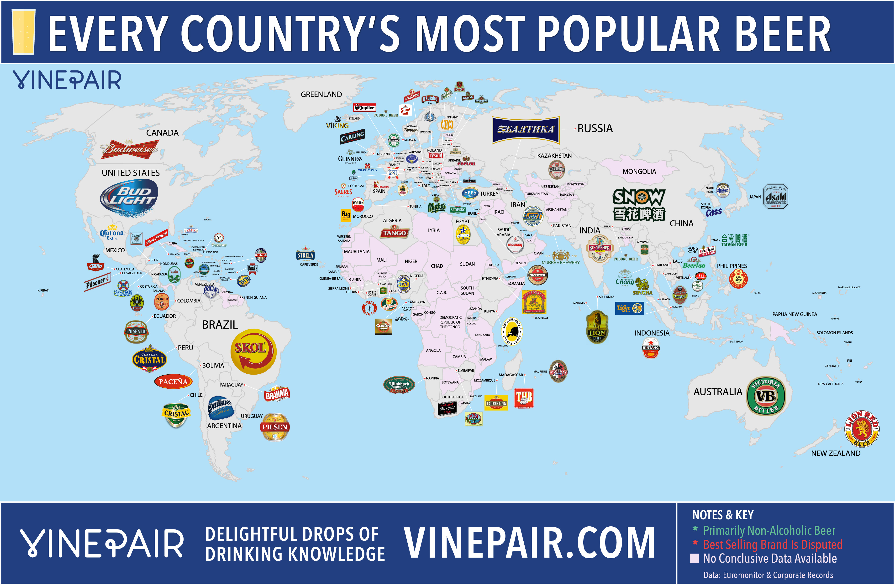 the world's most popular beers in one neat map