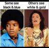 some see black and blue while others see white and gold, michael jackson
