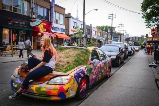 hippy car that grass runs on