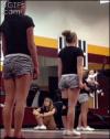cheerleader training routine backflip fail, ouch
