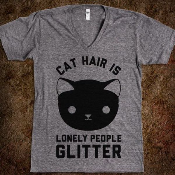 cat hair is lonely people glitter