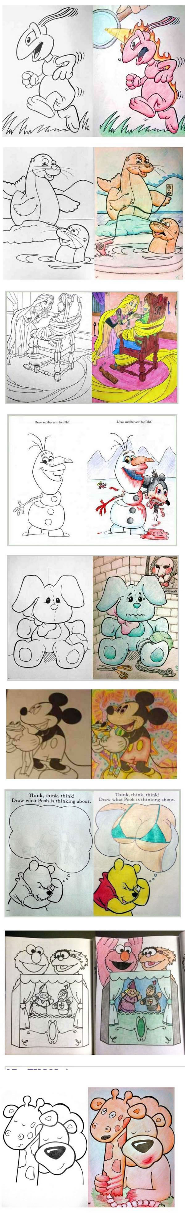 just a series of coloring book corruptions