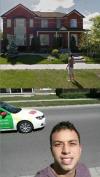 taking a selfie with a google street view car