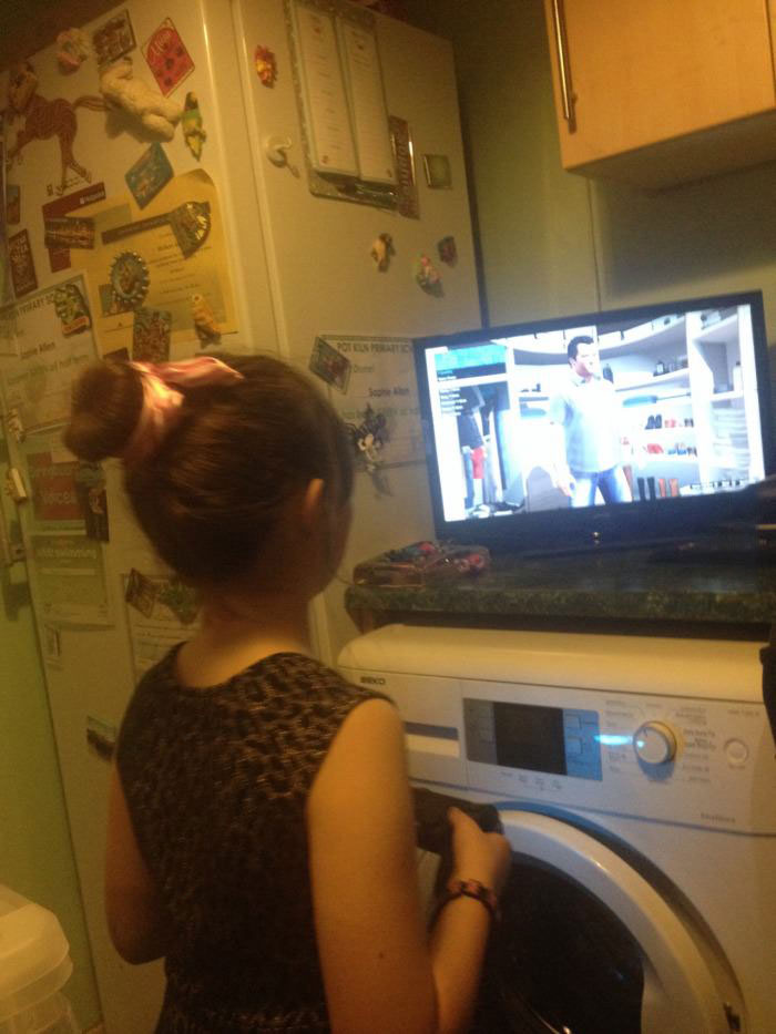 my little sister was playing gta v and spent twenty minutes dressing all the characters