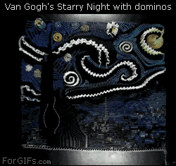 van gogh's starry night with dominos
