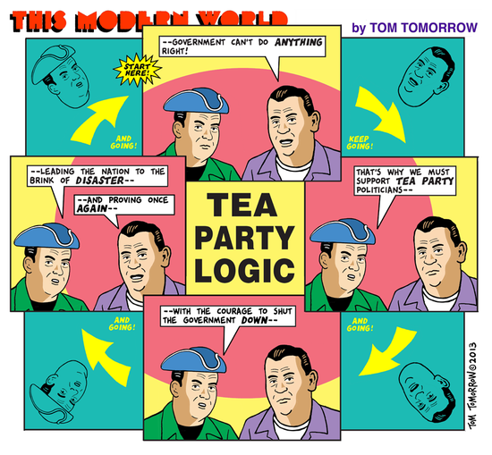 tea party logic, cartoon, politics