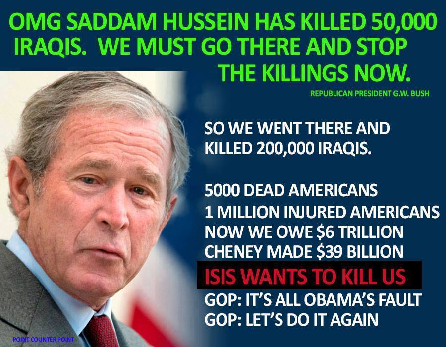 republican logic, the war in iraq was a mistake so let's do it again