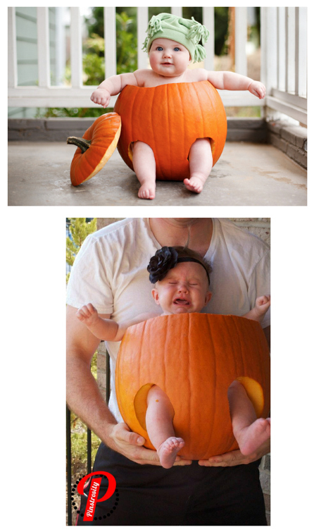 baby in pumpkin photo, nailed it, fail
