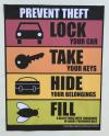 how to prevent theft, lock your car, take your keys, hide your belongings, bull a decoy purse with thousands of angry poisonous bees