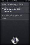 sir play some cool music, you don't have any cool music, sassy siri