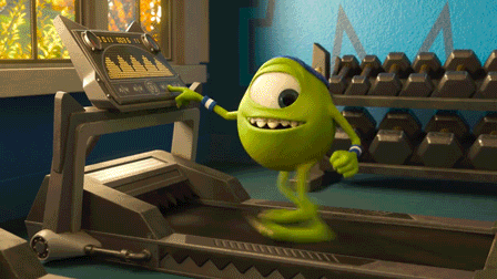 get regular exercise, monsters inc treadmill fail