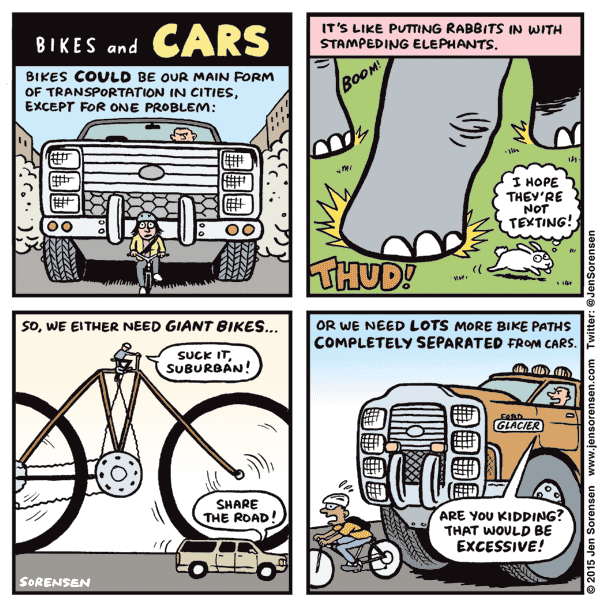 the truth about bikes and cars in the city