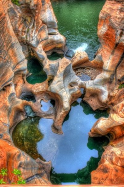 really beautiful rock formation and green water