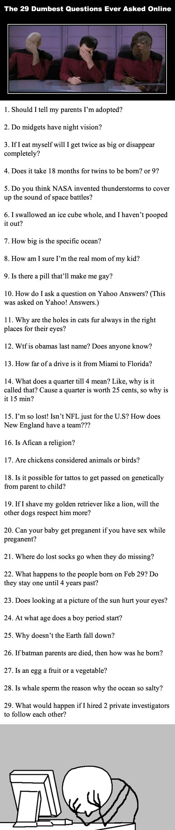 the 29 dumbest questions ever asked online