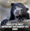 i actually think bass is the most important instrument in a band, confession bear, meme