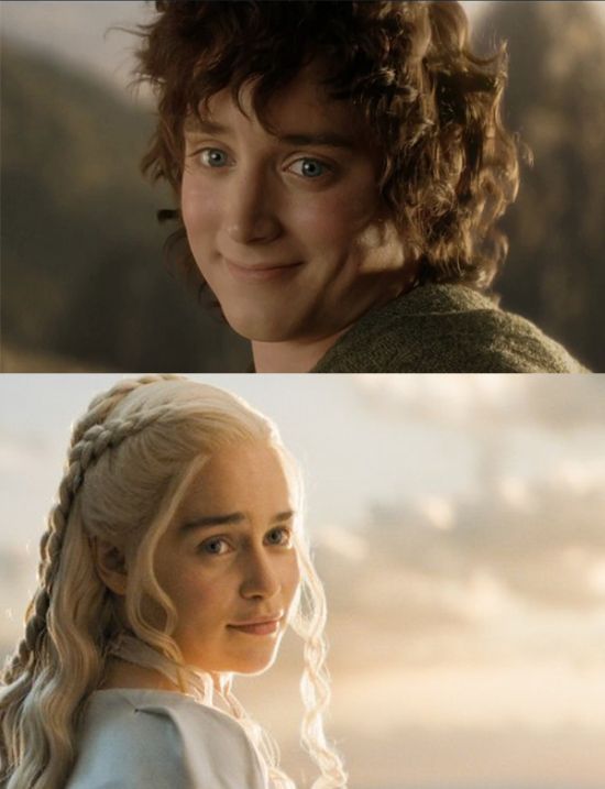 frodo and daenerys looking at each other dreamily