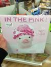 in the pink calendar, pig wearing a flowery hat, wtf