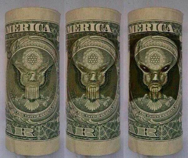 there's an alien on our money