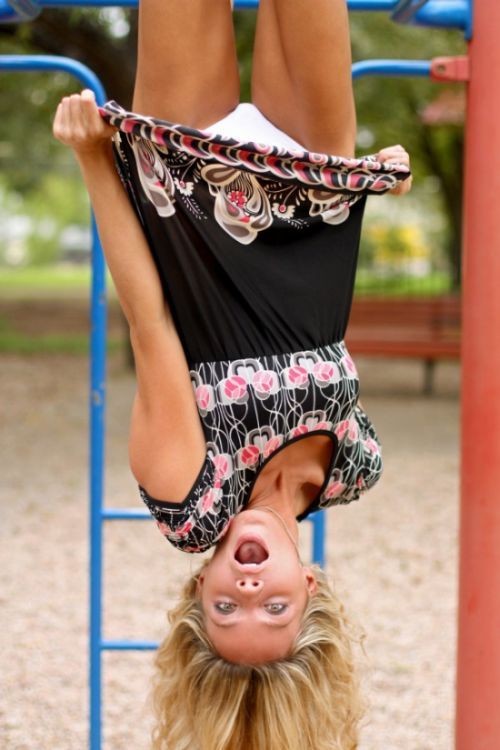 upside down girlfriend at park