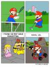 mario having too much fun to rescue the princess, comic, haha lol, i think he may have forgotten