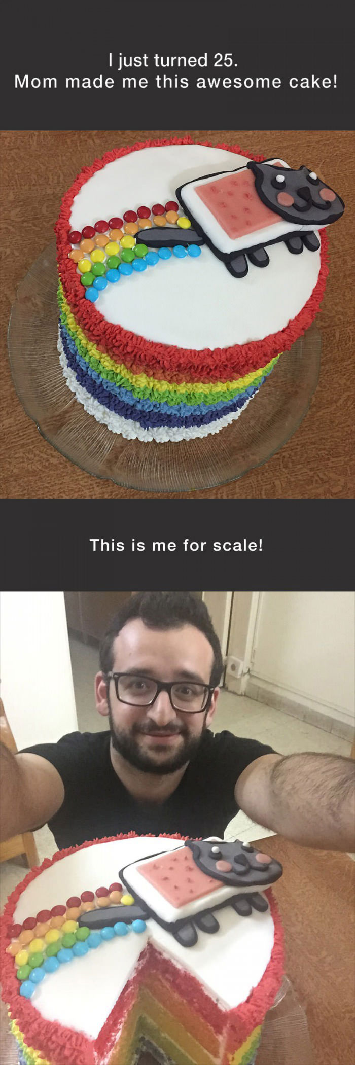 i just turned 25, mom made this awesome cake, nyan cat