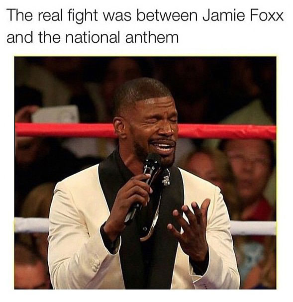 the real fight was between jamie foxx and the national anthem