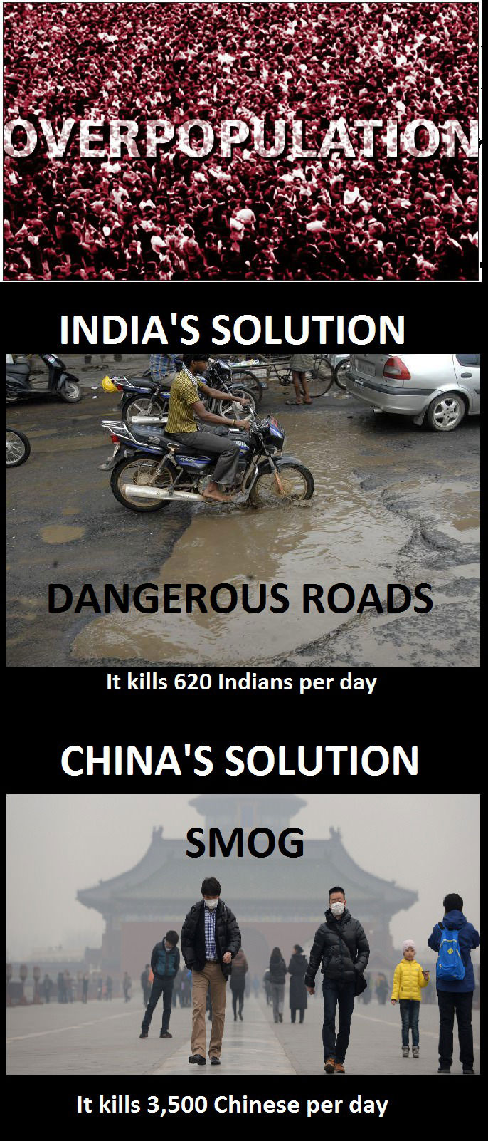 india and china's solution to overpopulation, dangerous roads and smog