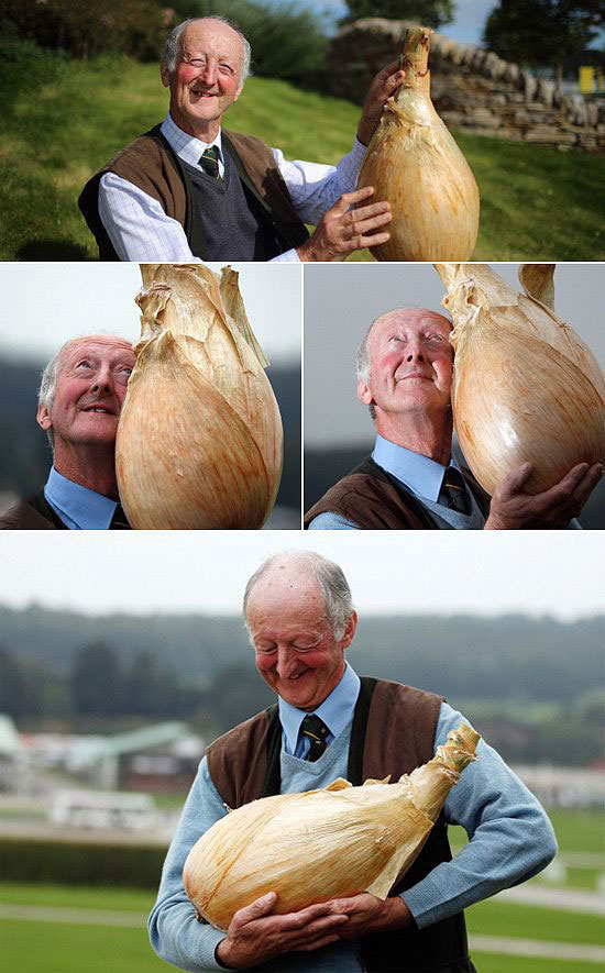 just a happy man and his giant onion