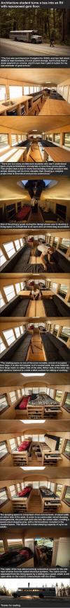 the guy starts with an old school bus and makes somewhere incredible