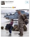 little boy helping his dad carry bags after coming home from war, best of military