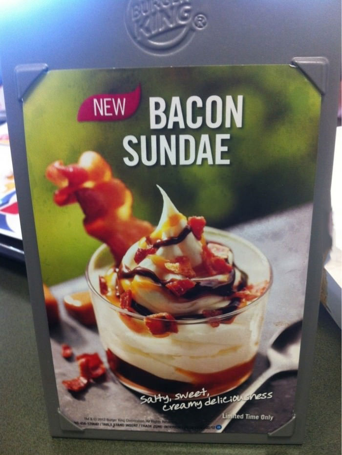 new bacon sundae, salty sweet creamy deliciousness