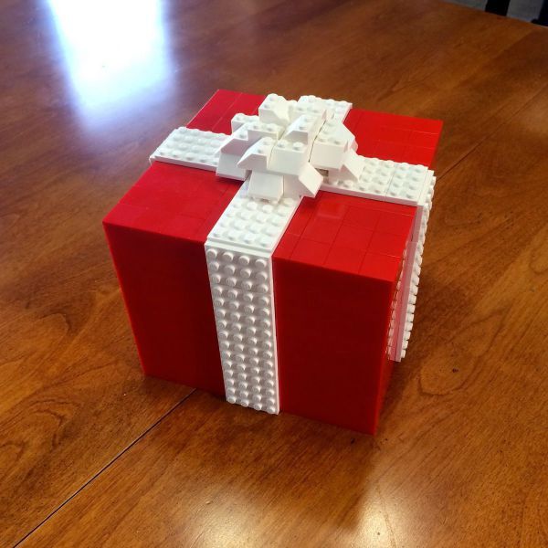 present box made out of legos