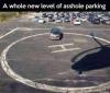  a whole new level of asshole parking, car parked on helicopter landing pad
