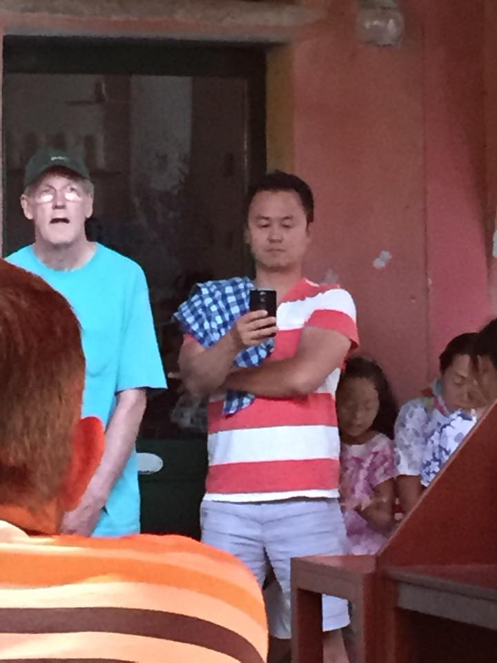 unintentional patriotism, american flag with scarf and t-shirt