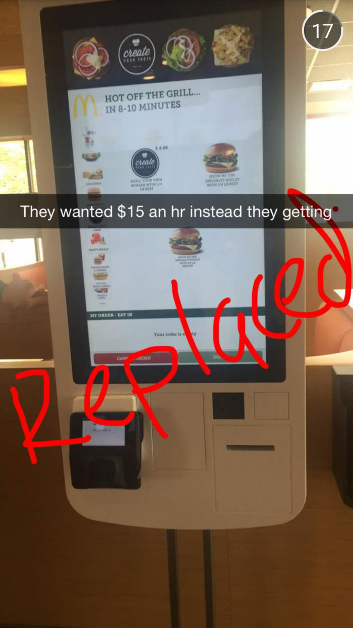 they wanted $15 an hr instead they are getting replaced