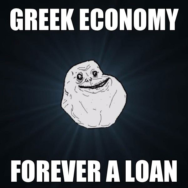 greek economy, forever a loan, meme, wordplay