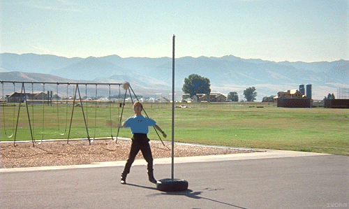 napoleon dynamite playing tether ball with himself forever