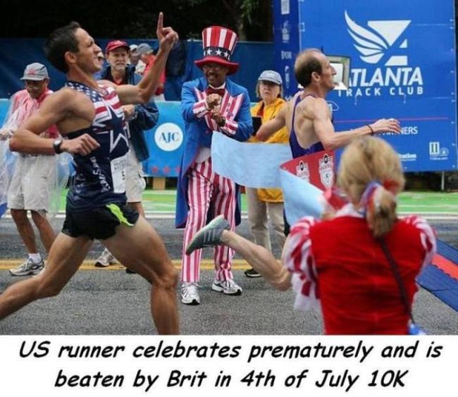 us runner celebrates prematurely and is beaten by brit in 4th of july 10k