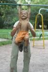 tickling an innocent child at his most vulnerable, lol, hanging from monkey bars