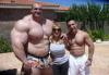 massive body builder makes normal people look tiny