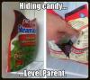 hiding candy... level parent, mars bars in vegetable bag